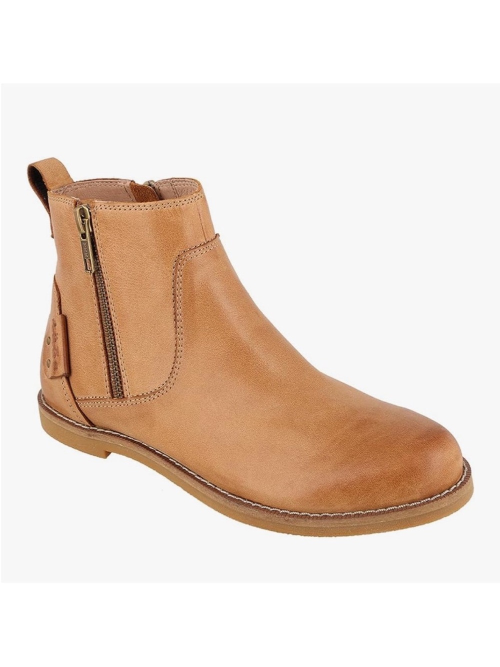 Taos Footwear Double Time Tan Leather Side-Zip Ankle Boots Size 9